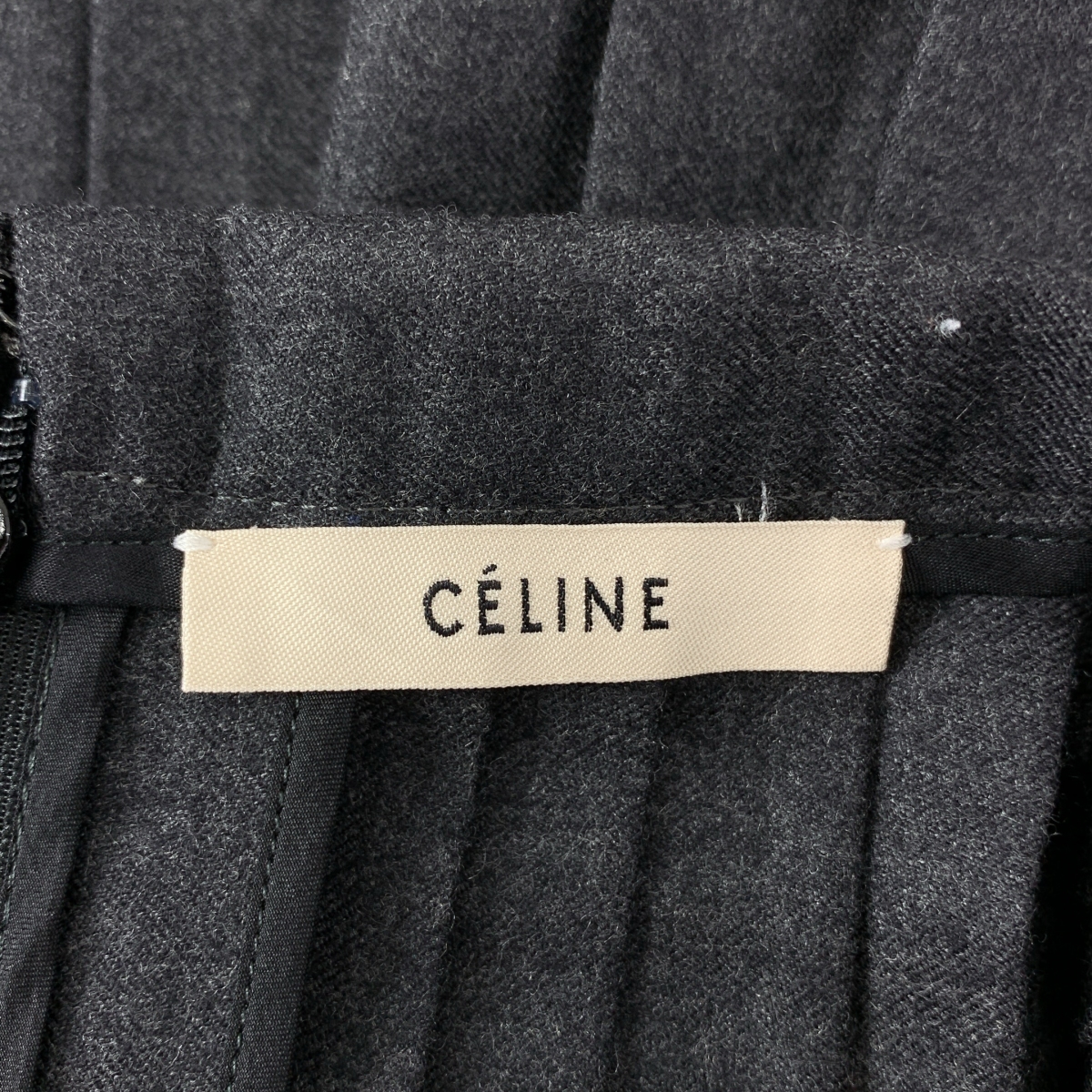 CELINE / セリーヌ フィービー期 カシミヤ ウール バックジップ プリーツ スカート