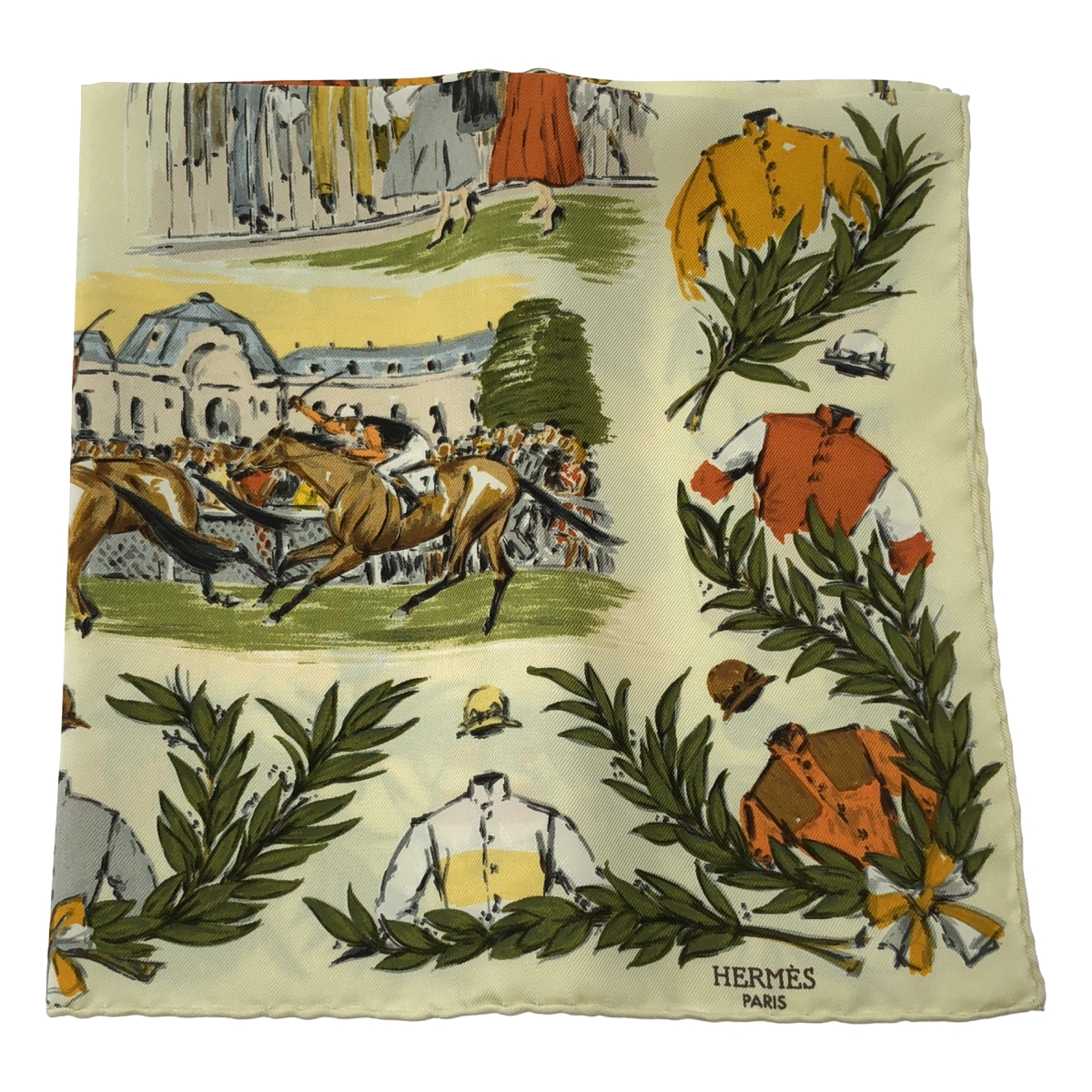 HERMES / エルメス カレ45 CHANTILLY 競馬場 シルク スカーフ