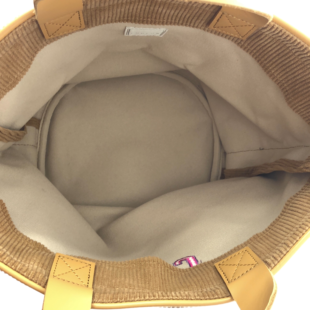 LUDLOW / ラドロー ロゴ レザー コーデュロイ バケット バッグ