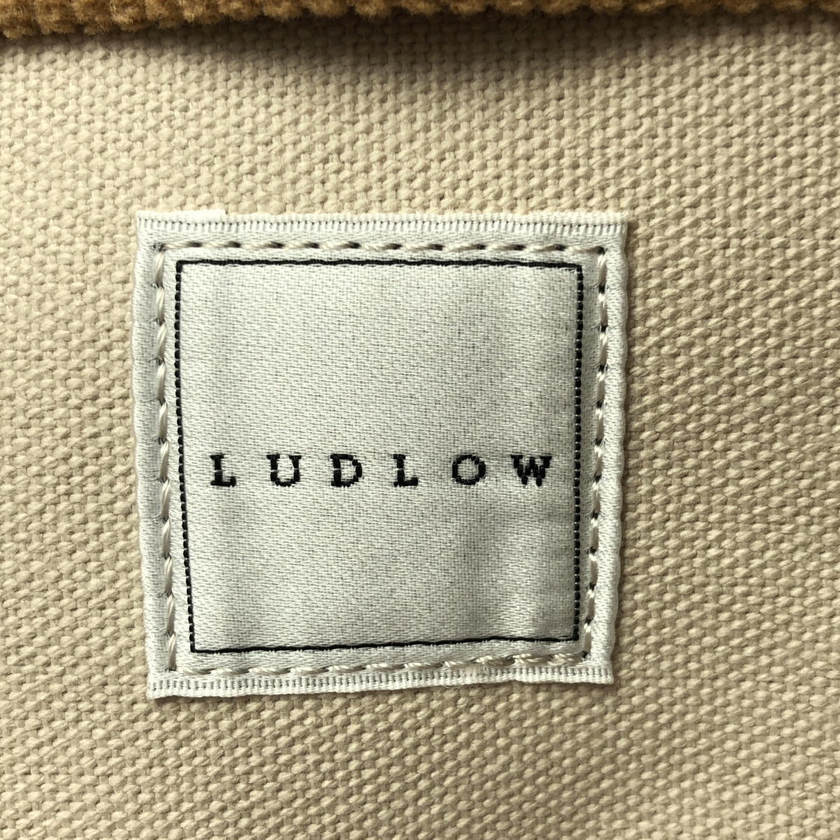 LUDLOW / ラドロー ロゴ レザー コーデュロイ バケット バッグ