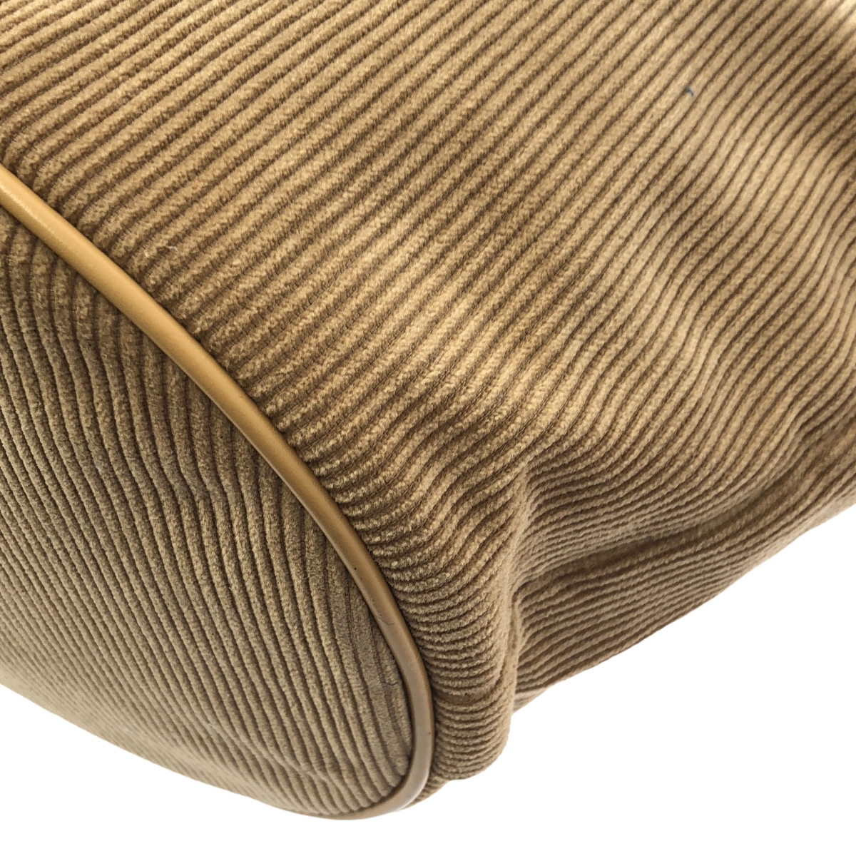 LUDLOW / ラドロー ロゴ レザー コーデュロイ バケット バッグ