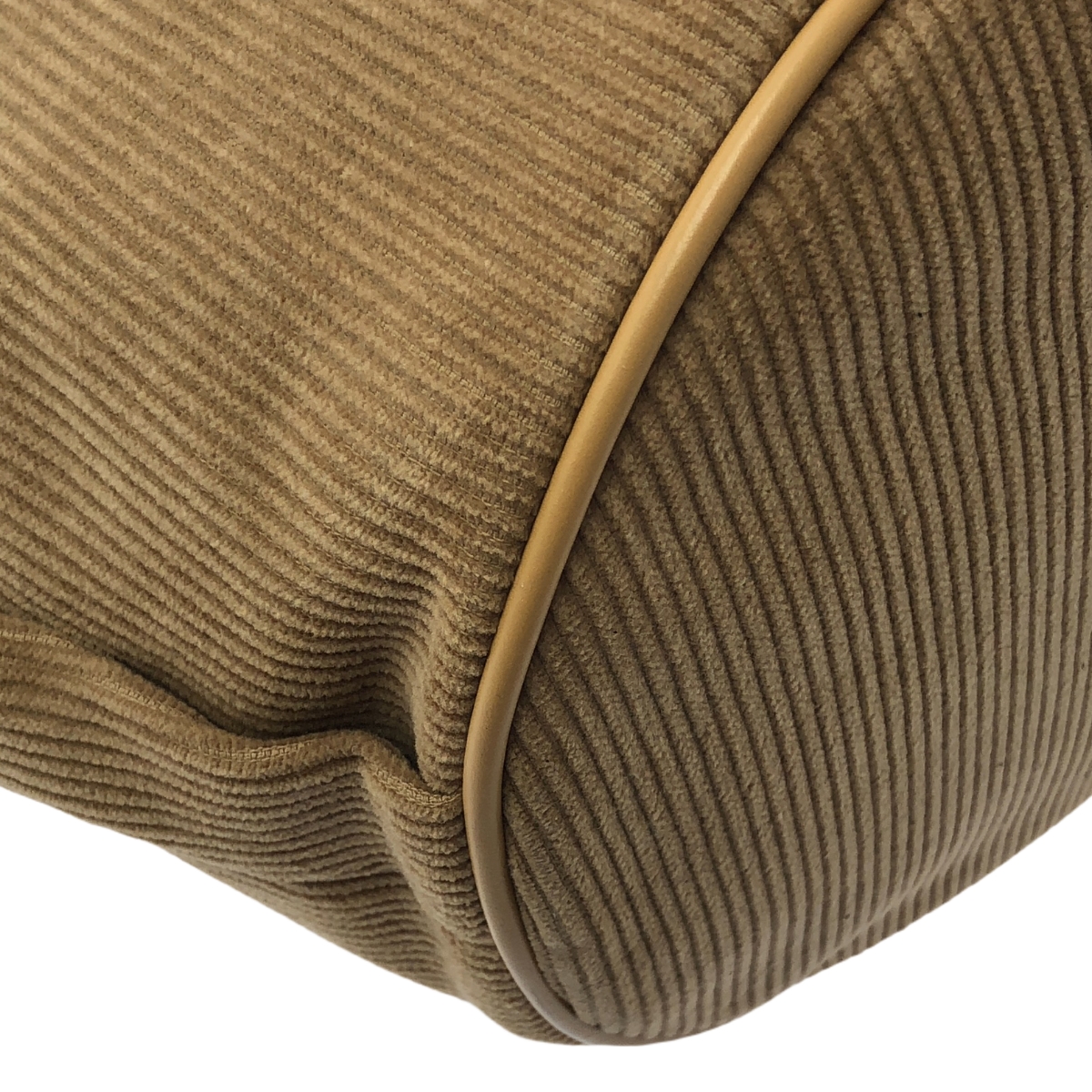 LUDLOW / ラドロー ロゴ レザー コーデュロイ バケット バッグ