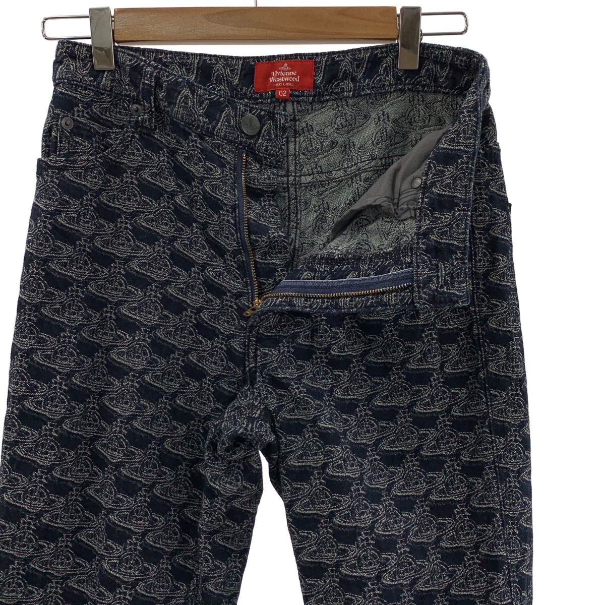 VIVIENNE WESTWOOD RED LABEL / ヴィヴィアンウエストウッドレッドレーベル オーブロゴ ジャガード 総柄 5ポケット デニムパンツ