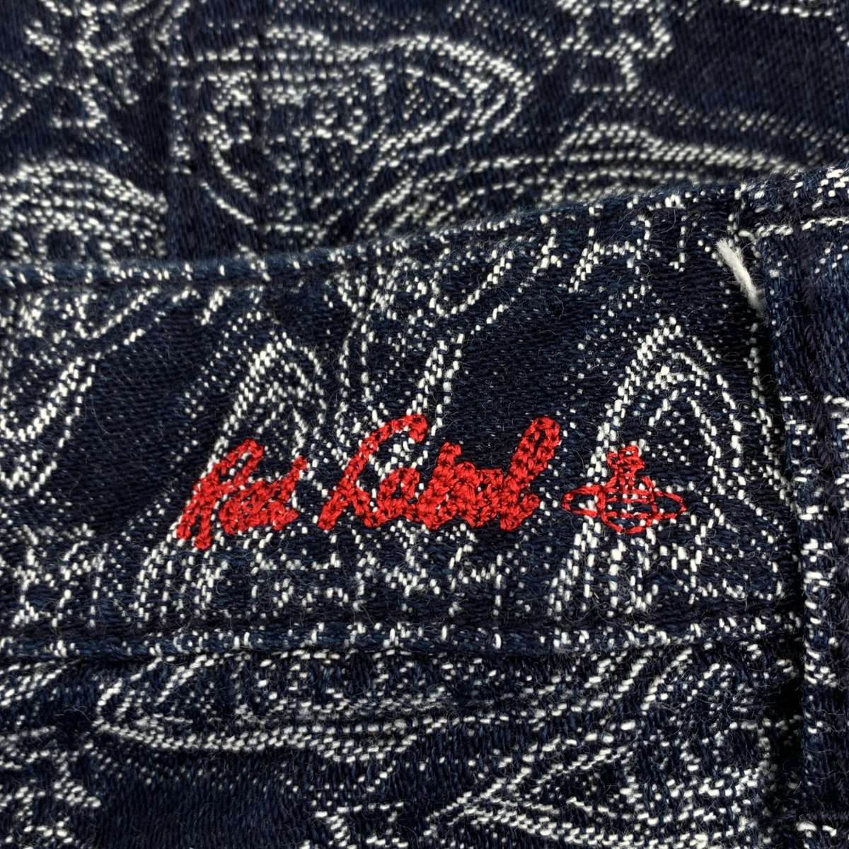 VIVIENNE WESTWOOD RED LABEL / ヴィヴィアンウエストウッドレッドレーベル オーブロゴ ジャガード 総柄 5ポケット デニムパンツ