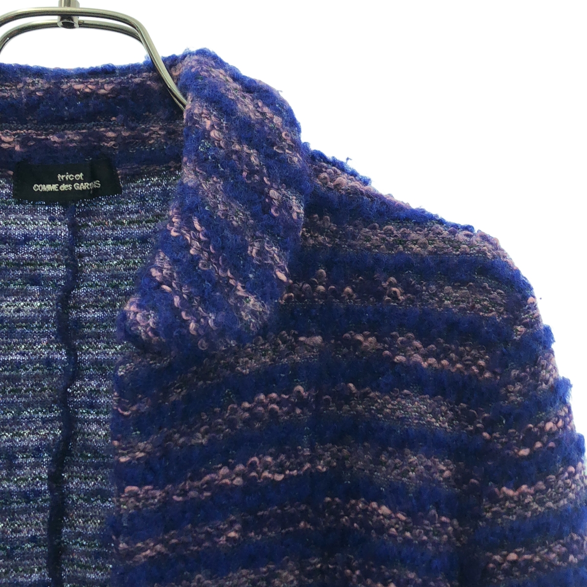 tricot COMME des GARCONS / トリココムデギャルソン ラウンドカラー ボーダー トップス カーディガン