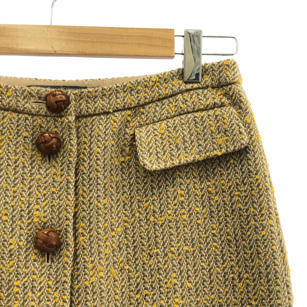 ALEXANDER MCQUEEN / アレキサンダーマックイーン ウッドボタン ツイード スカート