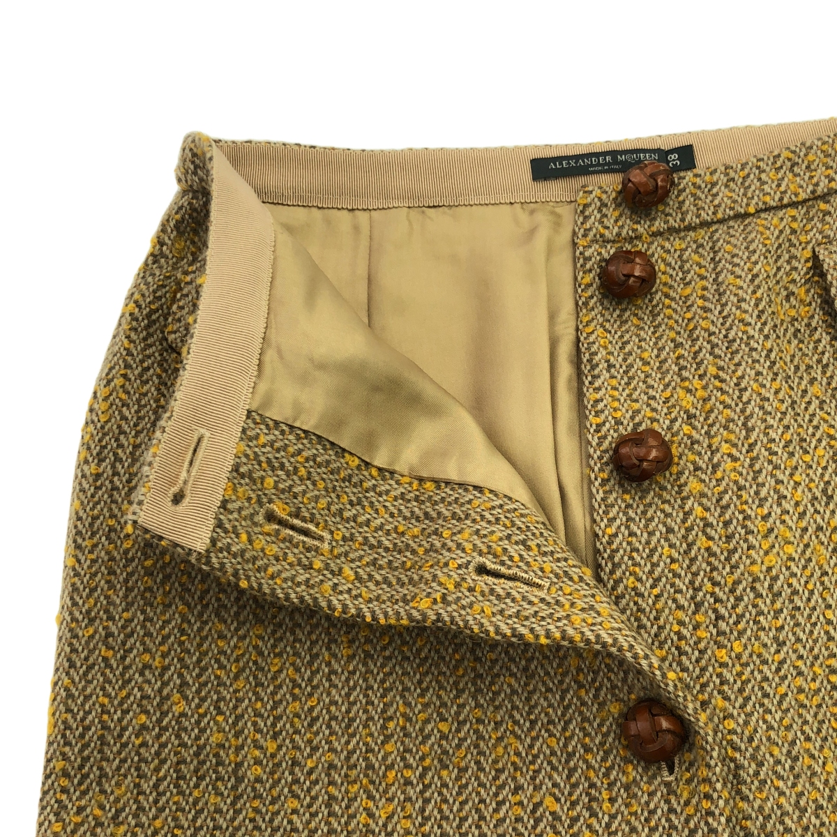 ALEXANDER MCQUEEN / アレキサンダーマックイーン ウッドボタン ツイード スカート