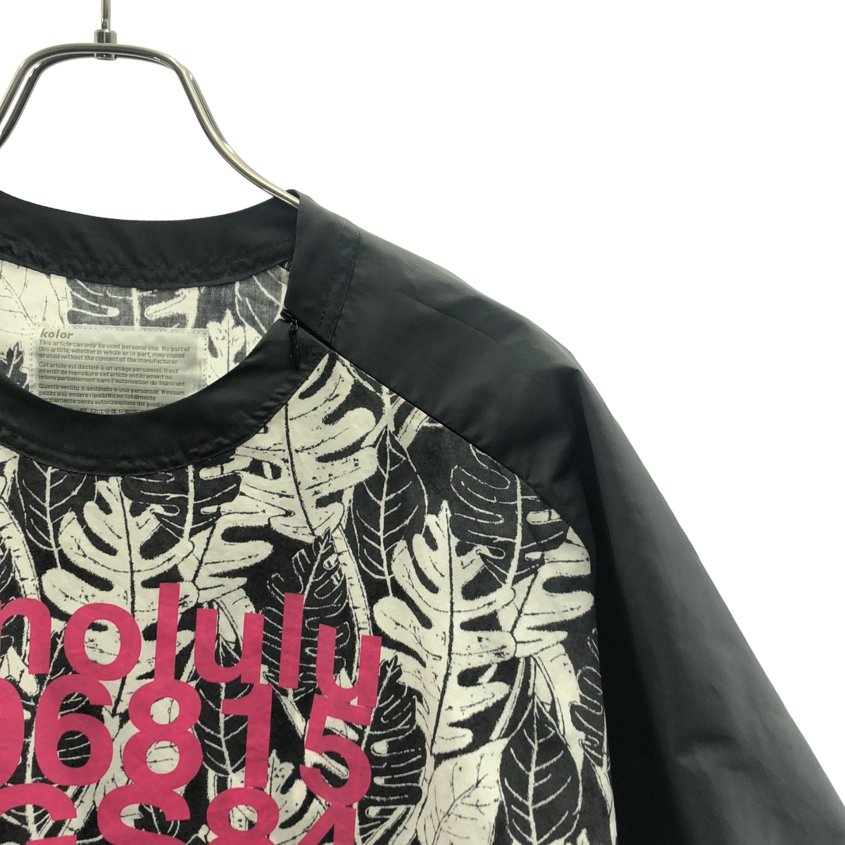 kolor / カラー 伊勢丹別注 ボタニカルプリント 異素材切替 ラグランスリーブ Tシャツ