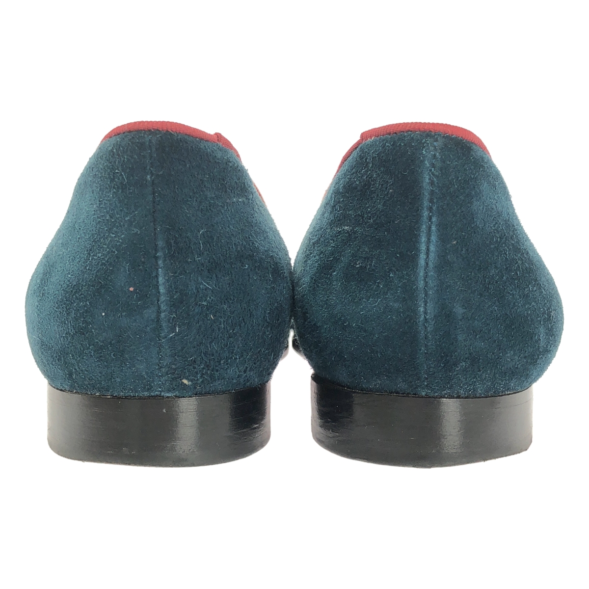 Christian Louboutin / クリスチャンルブタン INTERN FLAT スタッズ エンブレム刺しゅう ベロア スリッポンシューズ