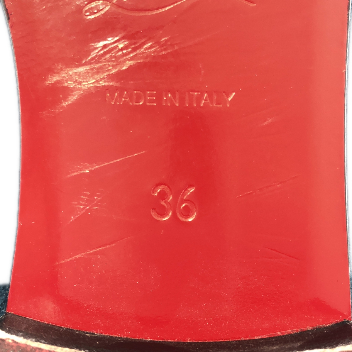 Christian Louboutin / クリスチャンルブタン INTERN FLAT スタッズ エンブレム刺しゅう ベロア スリッポンシューズ