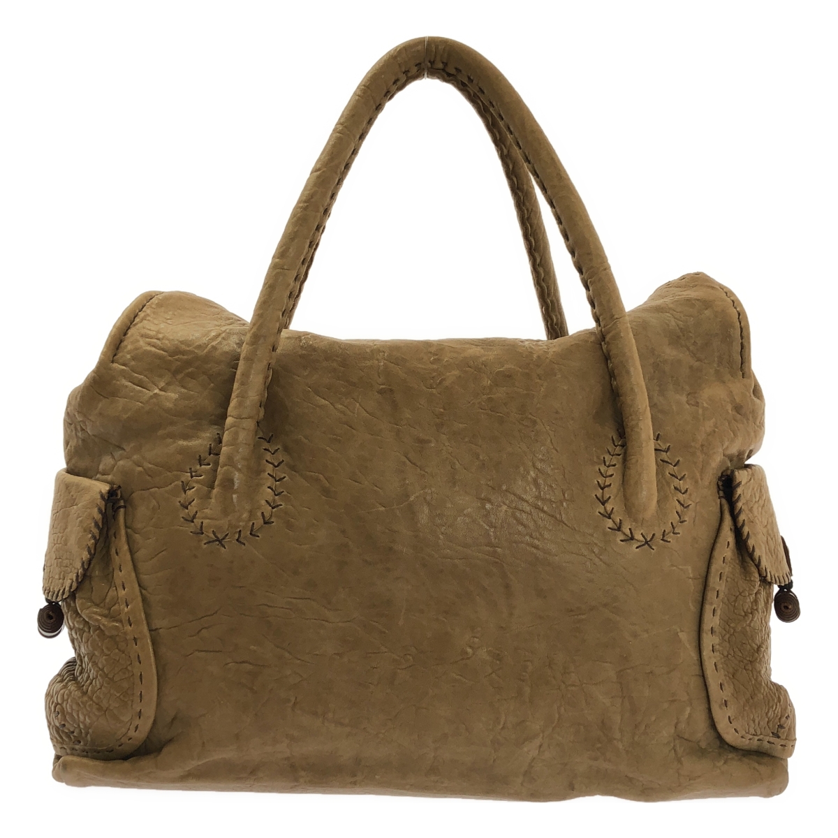 HENRY BEGUELIN / エンリーベグリン レザー ステッチ ハンドバッグ