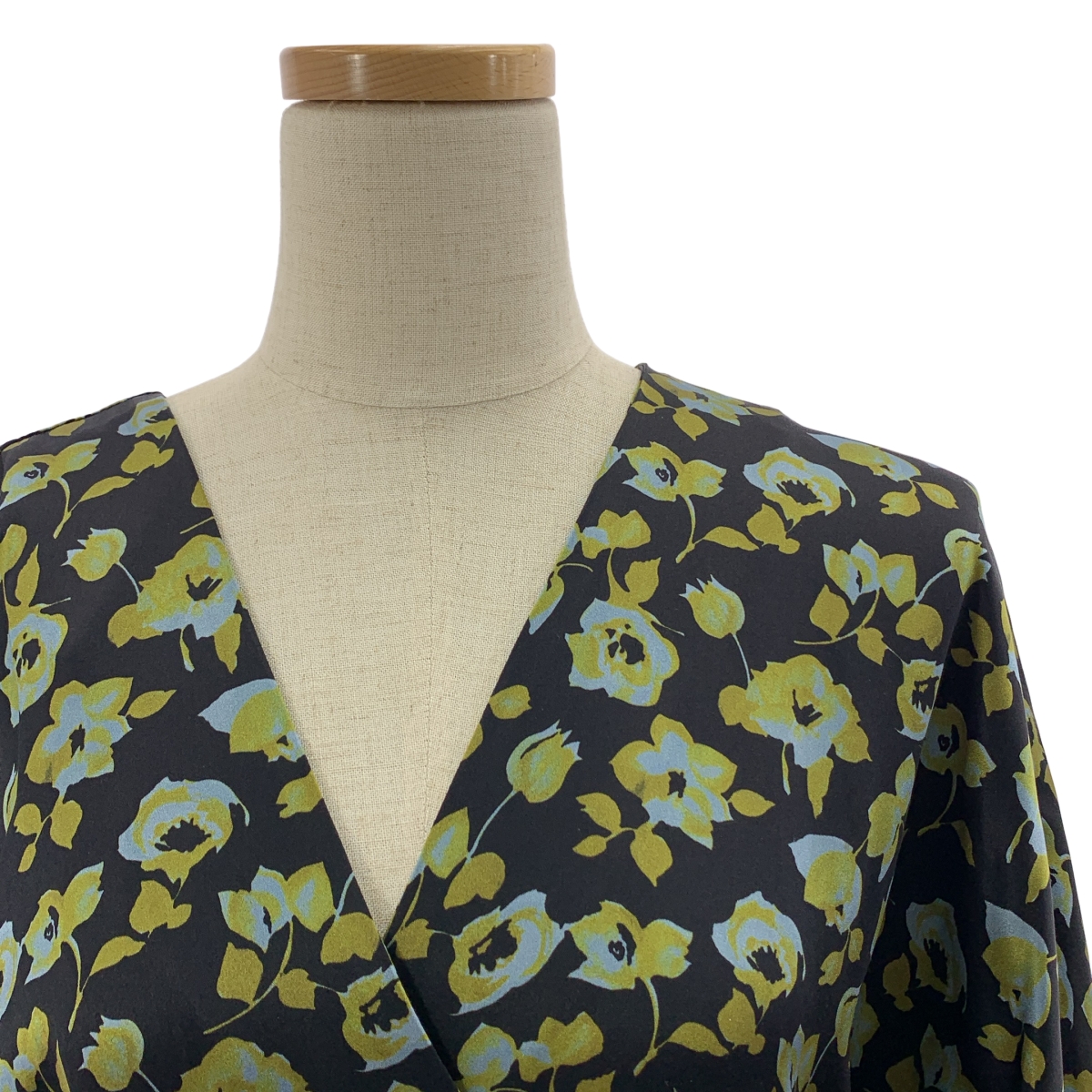 その他 silk 100％ / シルク 総柄 ベルテッド ドレス ワンピース