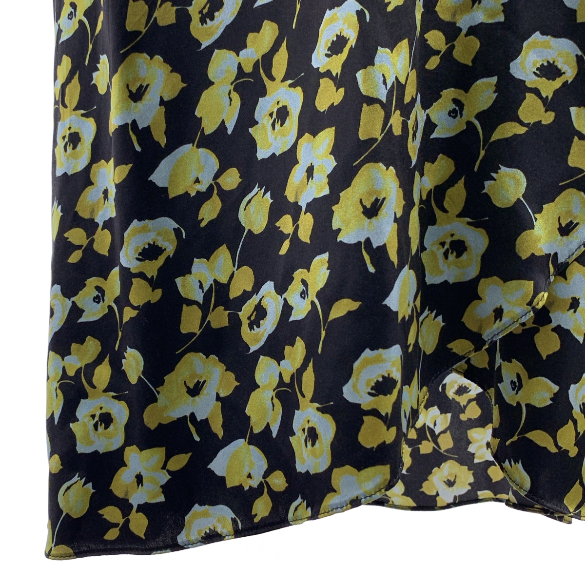 その他 silk 100％ / シルク 総柄 ベルテッド ドレス ワンピース