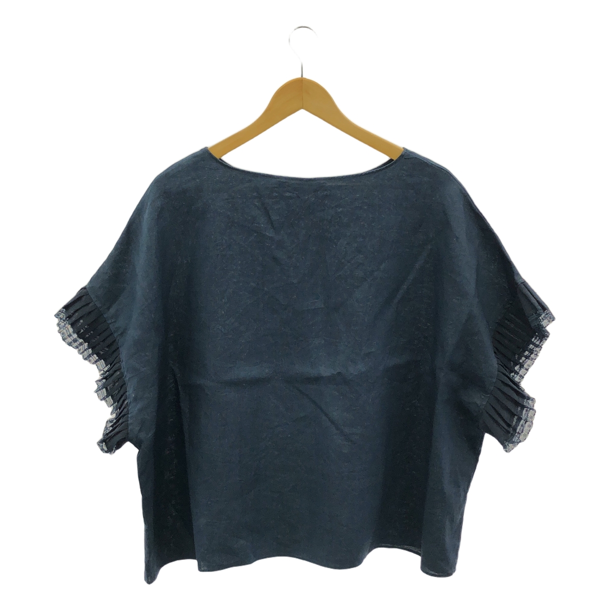 mizuiroind / ミズイロインド リネン プリーツスリーブ ブラウス