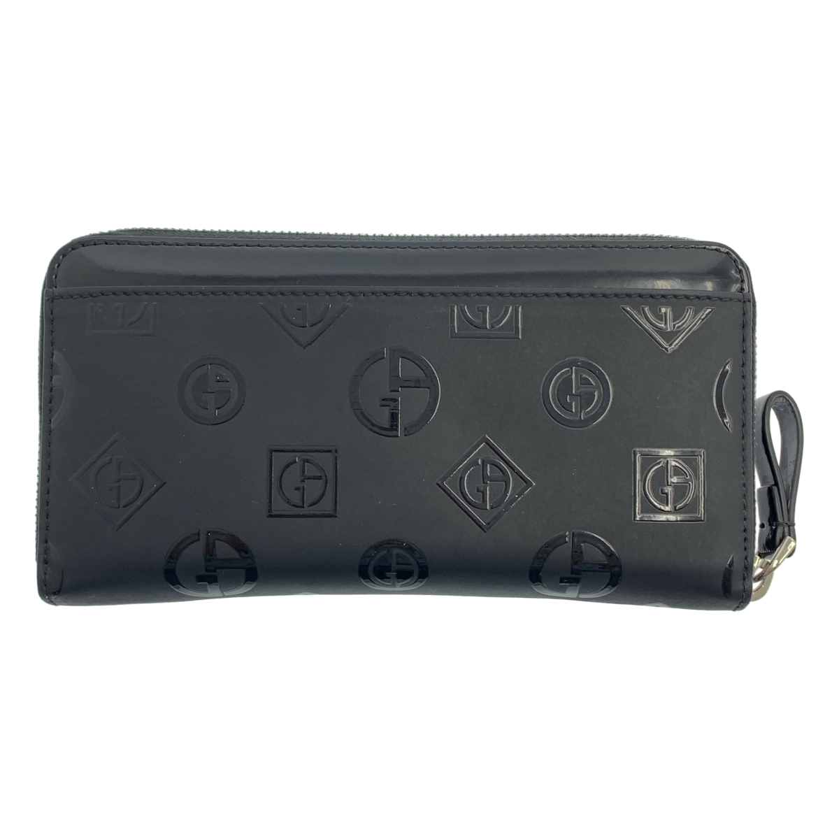 GIORGIO ARMANI / ジョルジオアルマーニ 総ロゴ シグネチャー ラウンドジップウォレット 財布