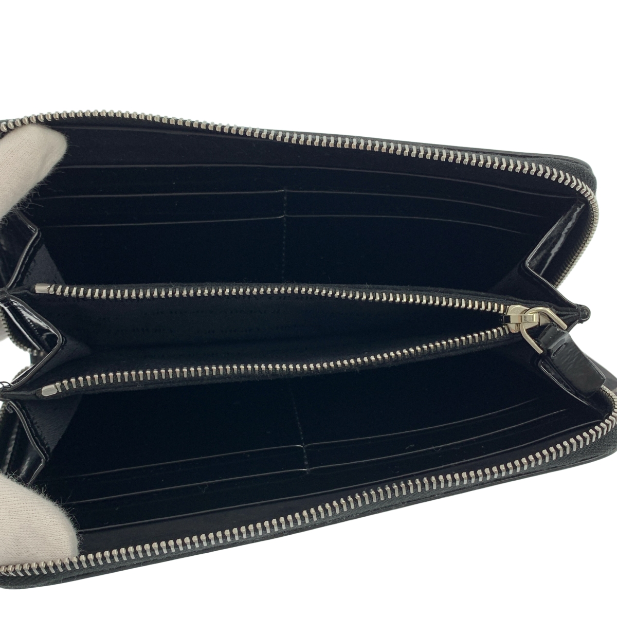 GIORGIO ARMANI / ジョルジオアルマーニ 総ロゴ シグネチャー ラウンドジップウォレット 財布