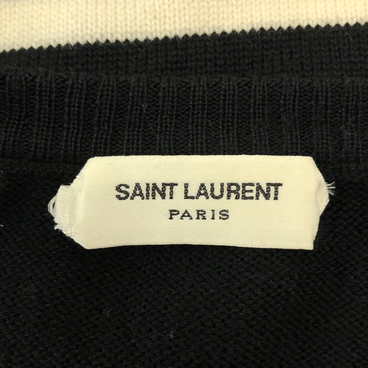 SAINT LAURENT PARIS / サンローランパリ ボーダー ショルダーボタン ニット セーター