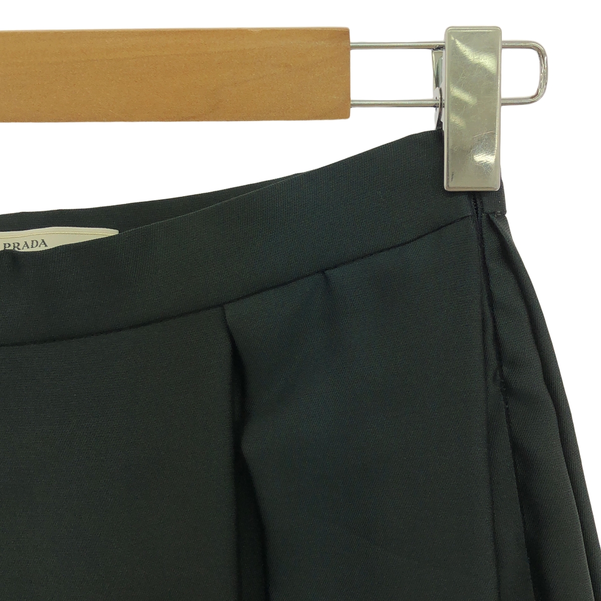 PRADA / プラダ シルク アセテート サイドジップ フレア スカート