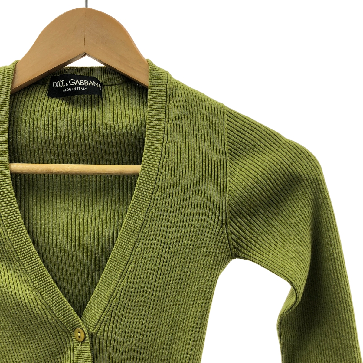 DOLCE＆GABBANA / ドルチェ＆ガッバーナドルガバ ワンポイントプレート ロゴボタン リブ ニット カーディガン