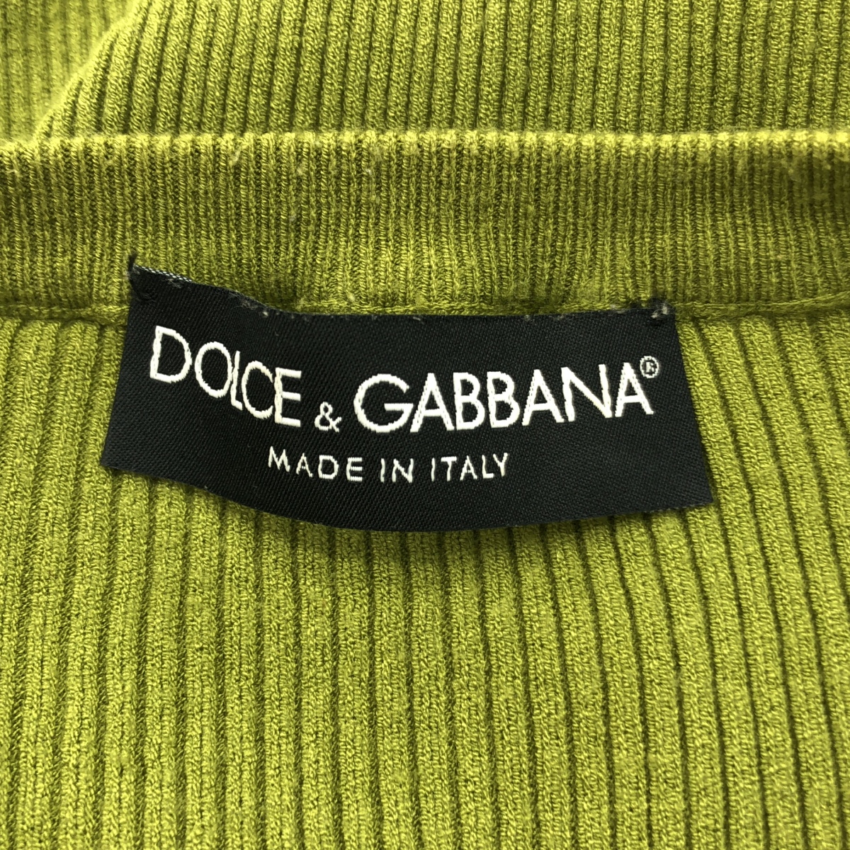 DOLCE＆GABBANA / ドルチェ＆ガッバーナドルガバ ワンポイントプレート ロゴボタン リブ ニット カーディガン