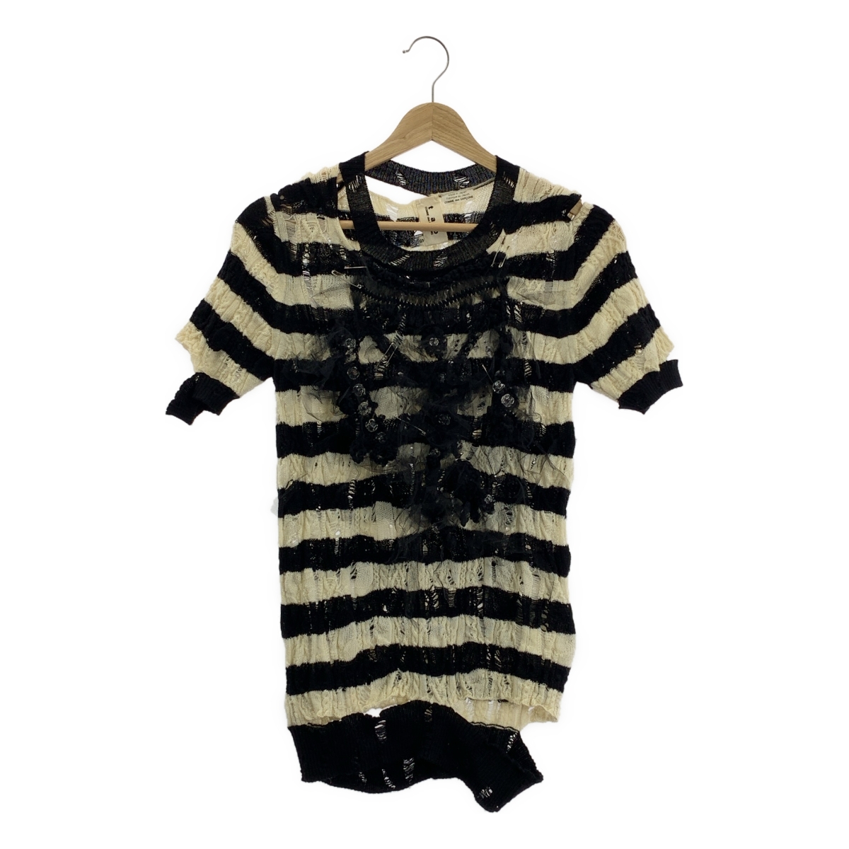 tao COMME des GARCONS / タオコムデギャルソン 変形 チュール 装飾 ニット プルオーバー