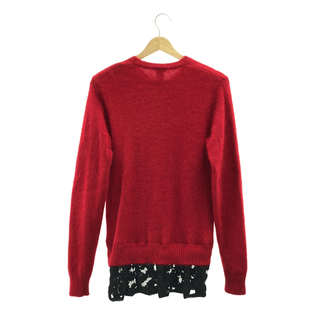 noir kei ninomiya / ノワールケイニノミヤ ナイロン アンゴラ レース切替カーディガン