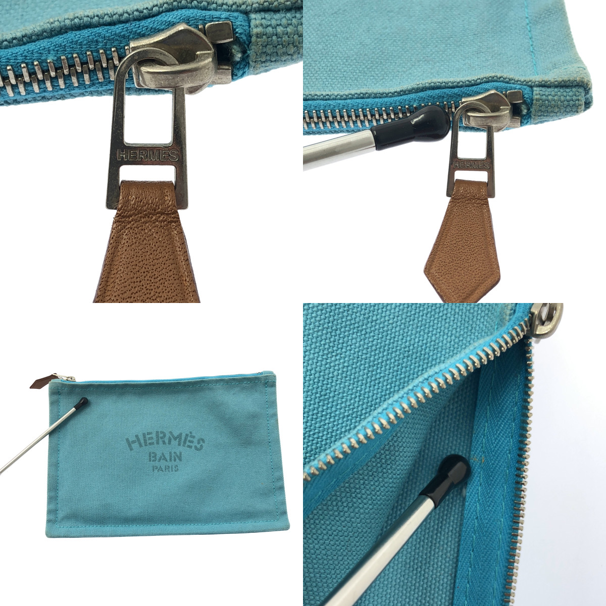 HERMES / エルメス ヨッティングPM キャンバス ロゴ フラットポーチ