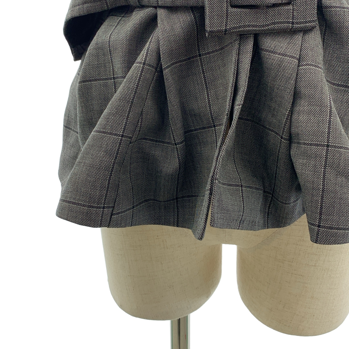 TOGA / トーガ ウール チェック ベルテッド ペプラム ビスチェ