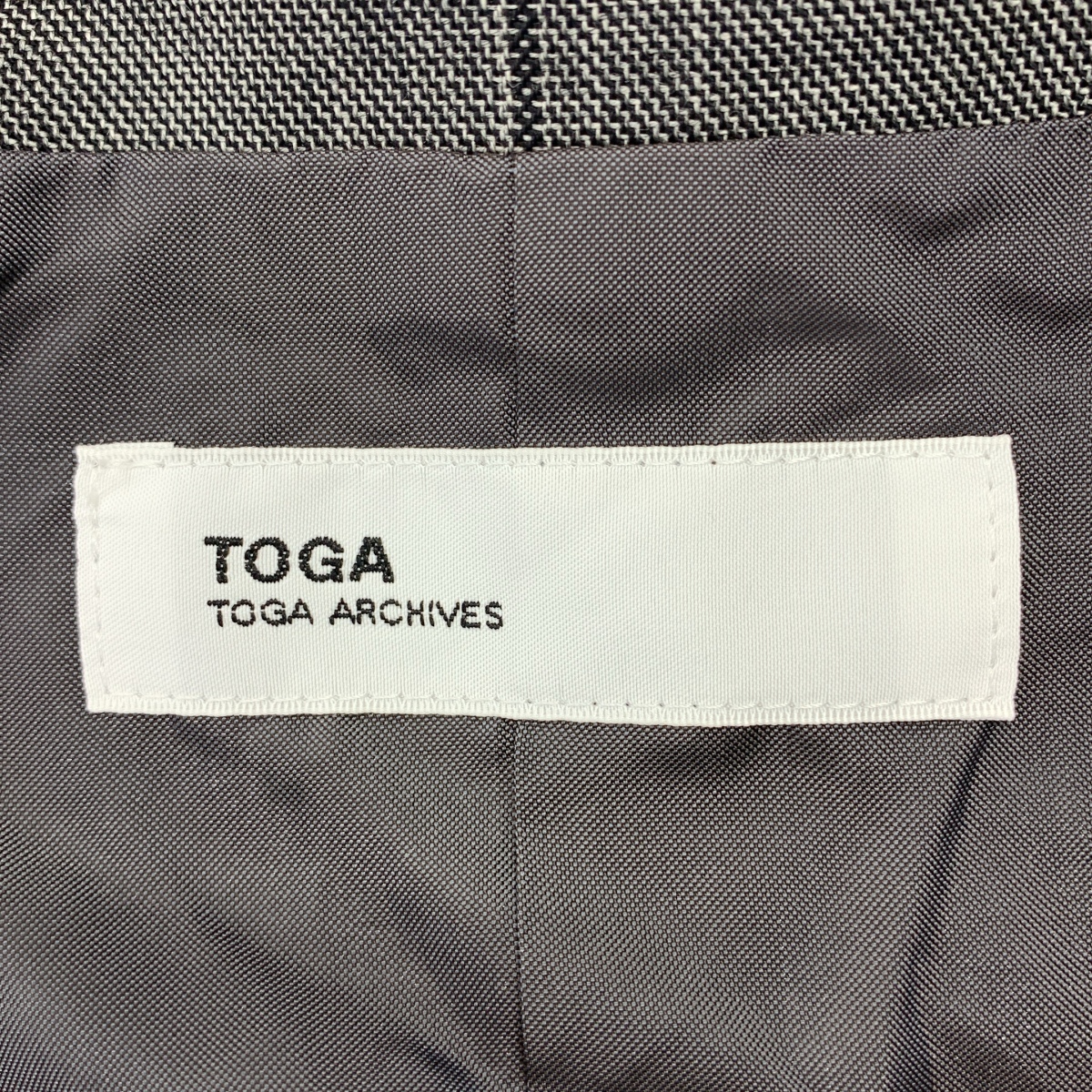 TOGA / トーガ ウール チェック ベルテッド ペプラム ビスチェ