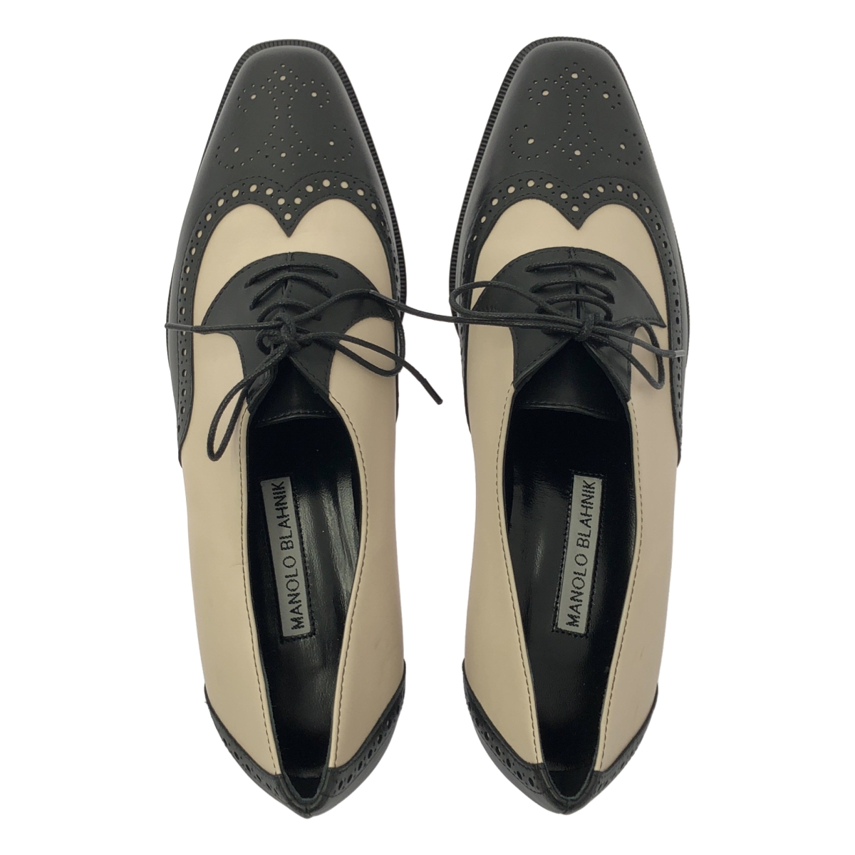 MANOLO BLAHNIK / マノロブラニク PERETTI ペレッティ バイカラー ウイングチップ レースアップシューズ