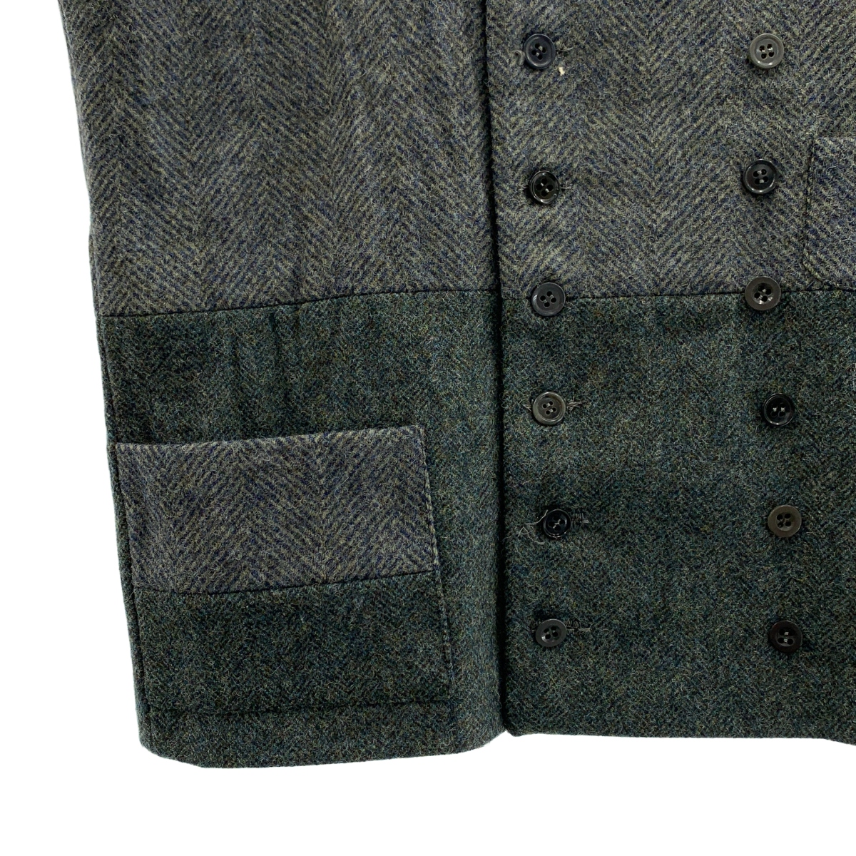 ARCHIVIO J.M.Ribot / アルキビオジェイエムリボット GL48/WB / tweed gilet / コサージュ ツイード ヘリンボーン ダブル ジレ ベスト