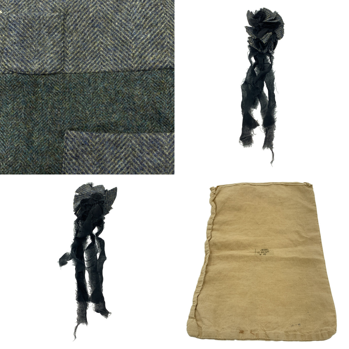 ARCHIVIO J.M.Ribot / アルキビオジェイエムリボット GL48/WB / tweed gilet / コサージュ ツイード ヘリンボーン ダブル ジレ ベスト