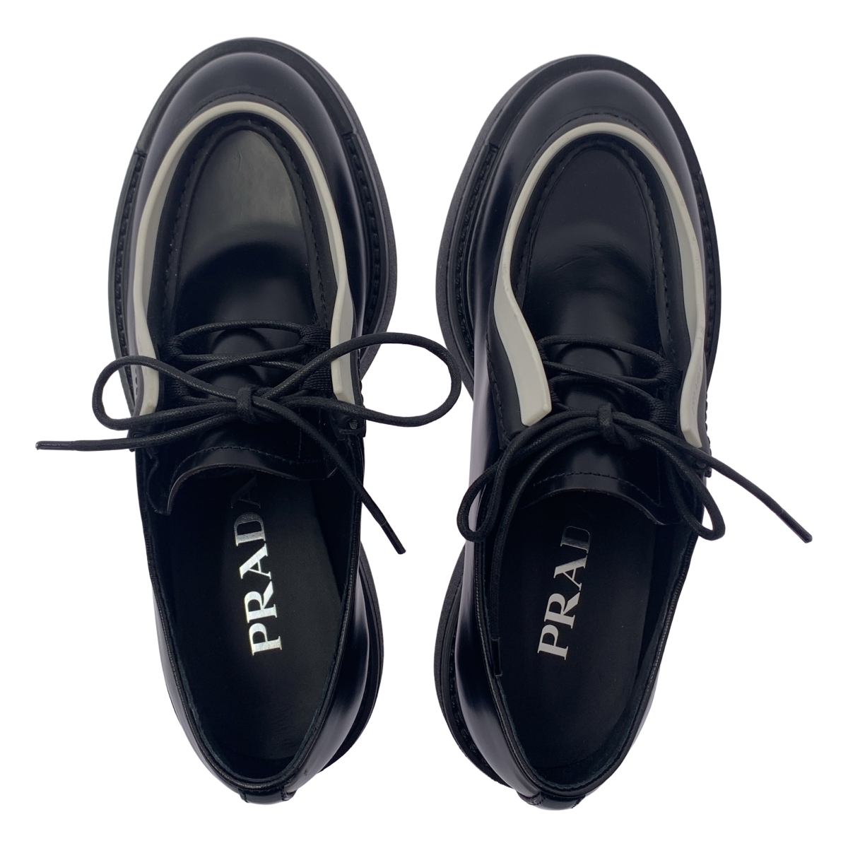 PRADA / プラダ DIAPASON BRUSHED LEATHER LACEUP SHOES ブラッシュレザー レースアップ シューズ