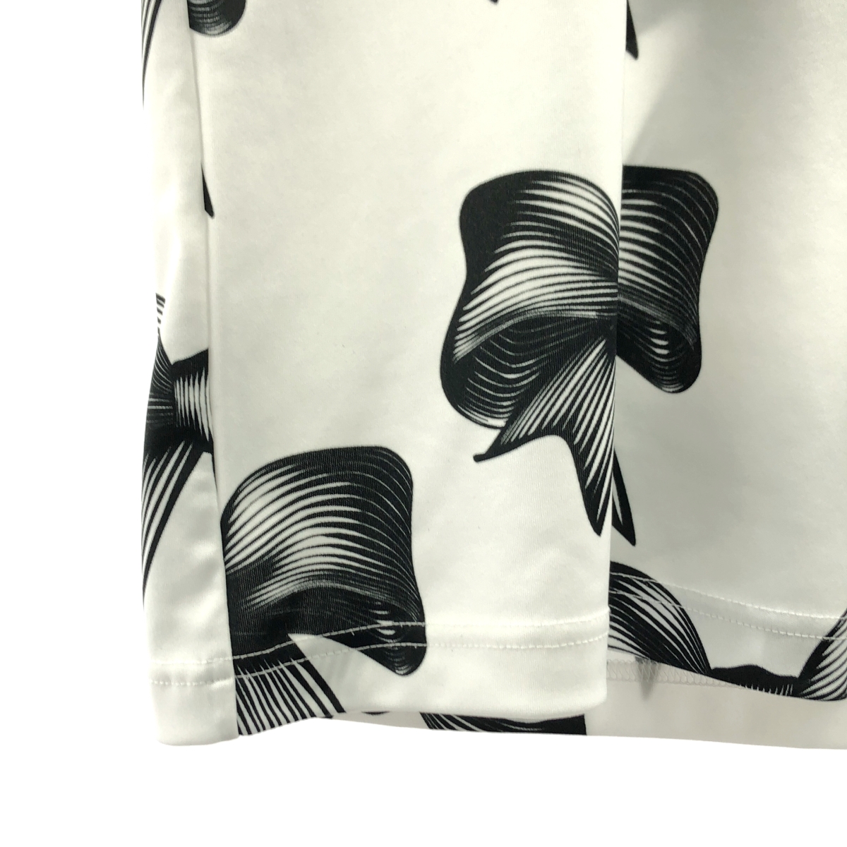 COMME des GARCONS / コムデギャルソン ポリエステル リボン 総柄 クルーネック Tシャツ カットソー