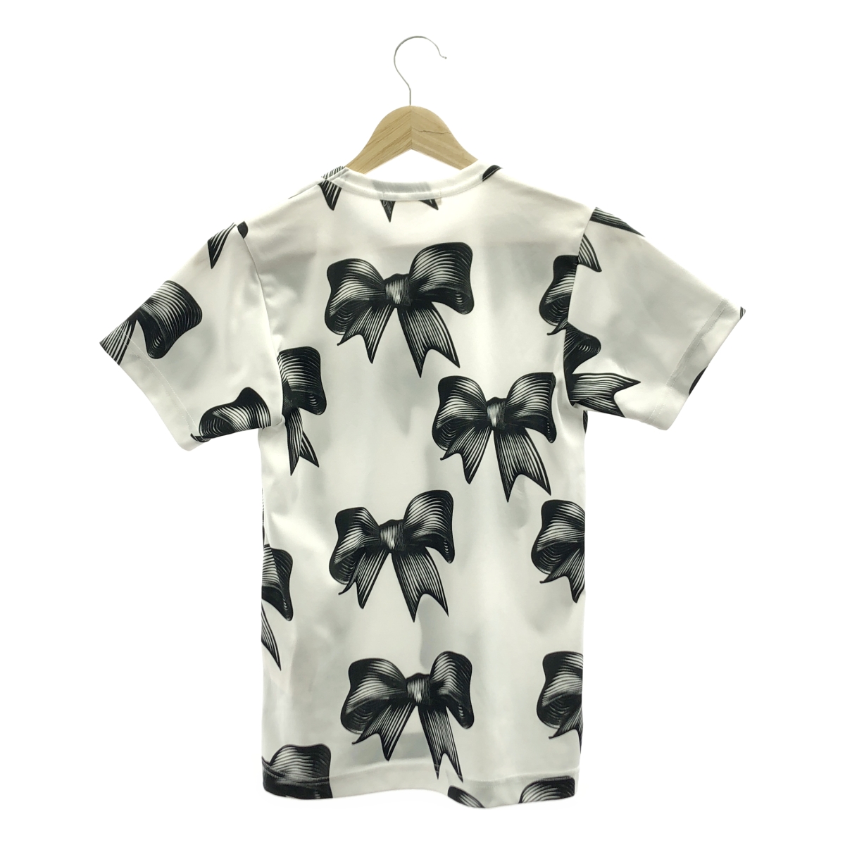 COMME des GARCONS / コムデギャルソン ポリエステル リボン 総柄 クルーネック Tシャツ カットソー