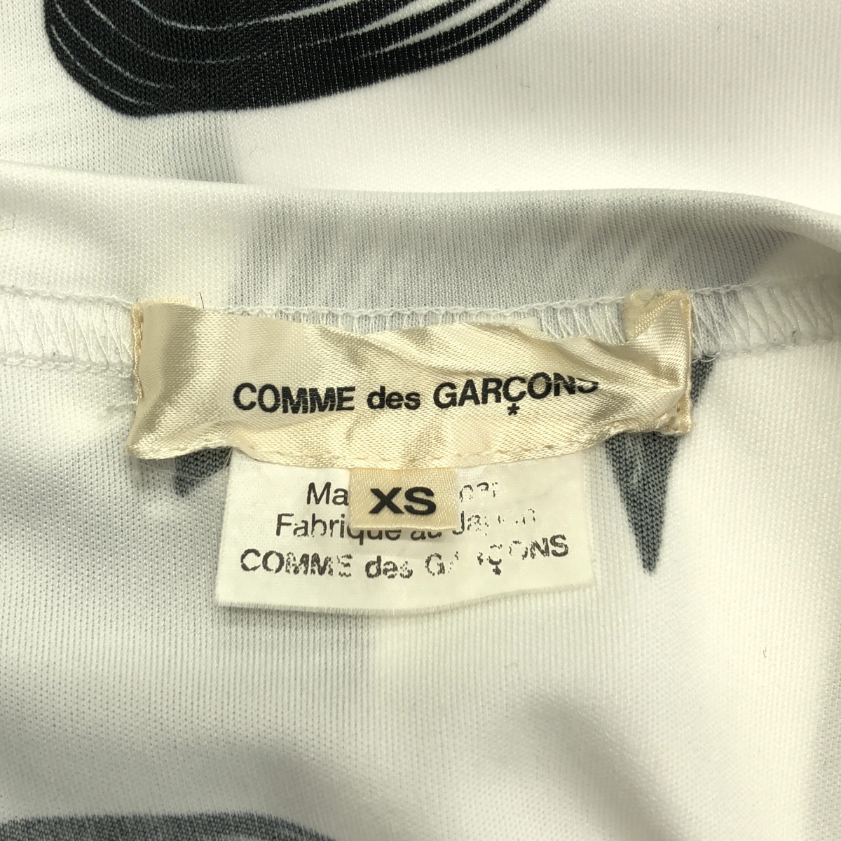 COMME des GARCONS / コムデギャルソン ポリエステル リボン 総柄 クルーネック Tシャツ カットソー