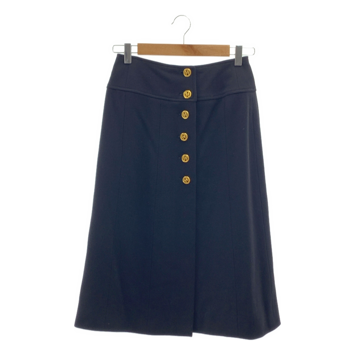 CHANEL / シャネル ココマーク 金ボタン ロングスカート / ロゴ総裏地