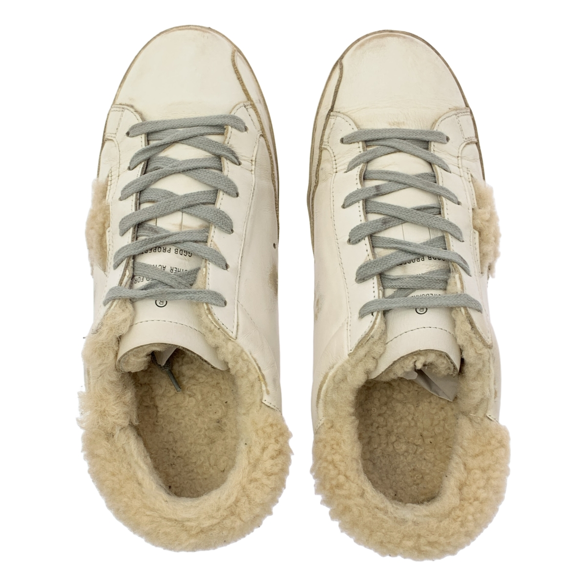 GOLDEN GOOSE / ゴールデングース レザー ボア切替 ダメージ加工 レースアップ スニーカー