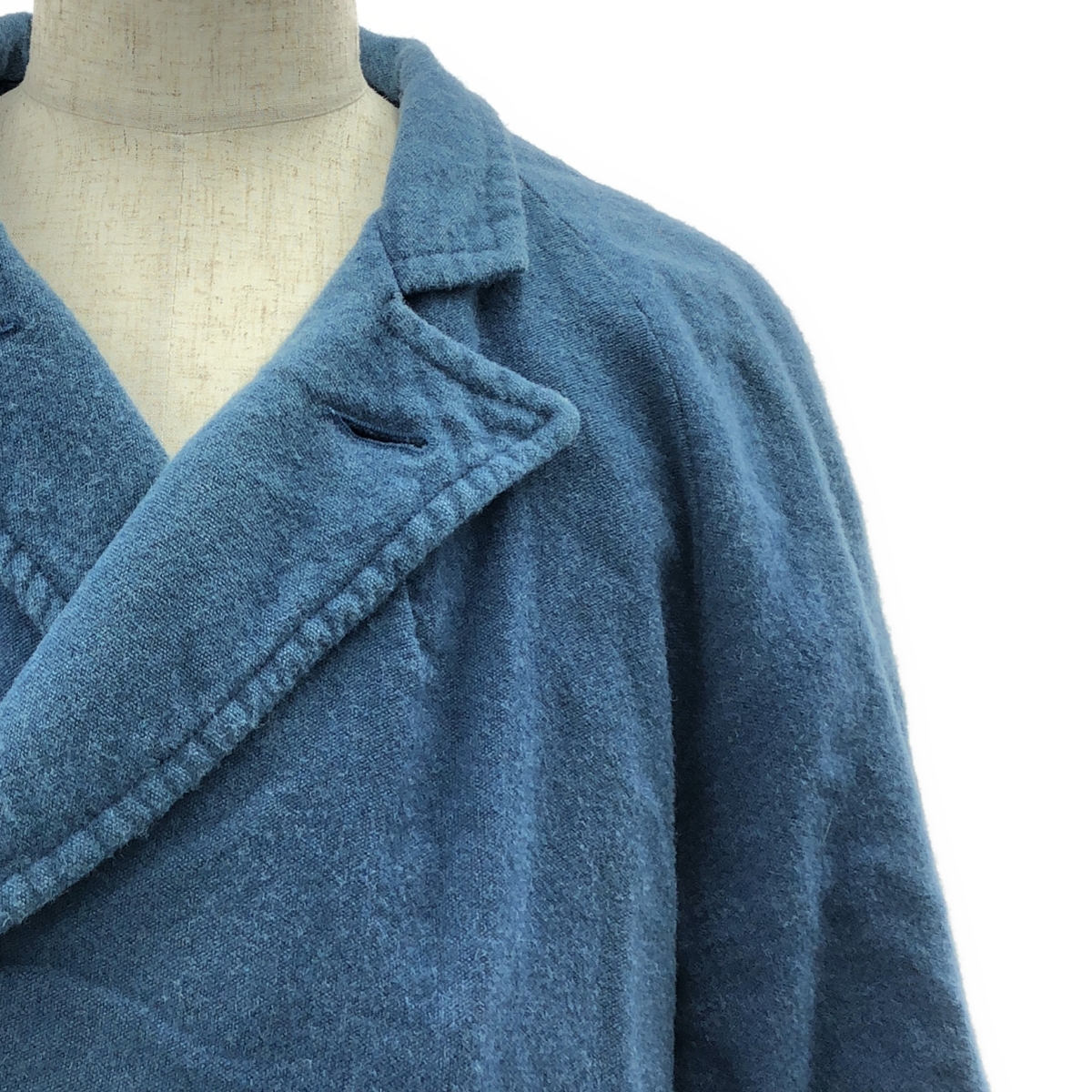 OUTIL / ウティ ウール リネン インディゴ染め コート