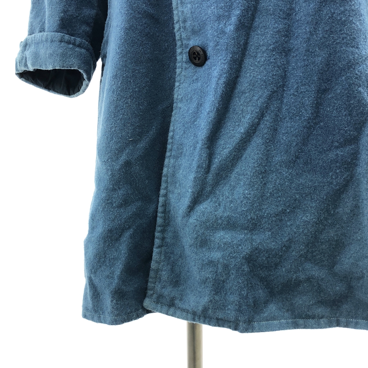 OUTIL / ウティ ウール リネン インディゴ染め コート