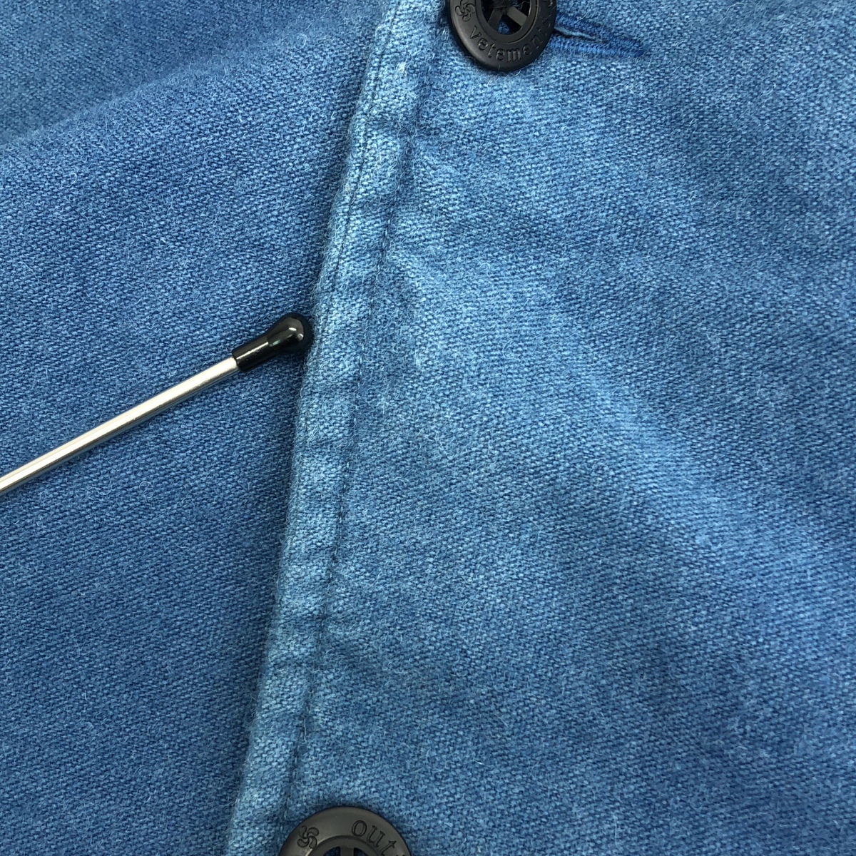 OUTIL / ウティ ウール リネン インディゴ染め コート