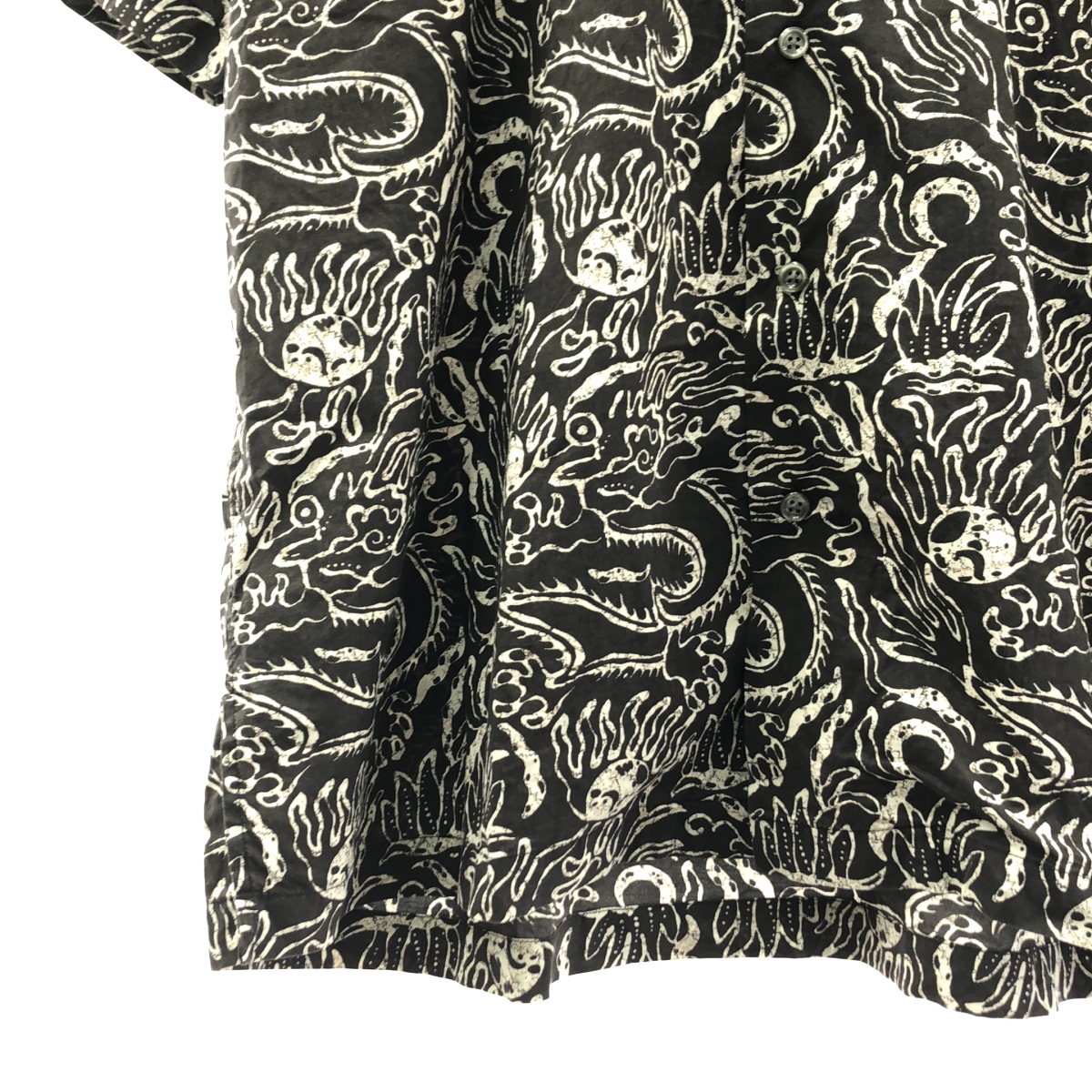 その他 ヴィンテージ CLAYTON コットン ドラゴン柄 オープンカラー 半袖シャツ