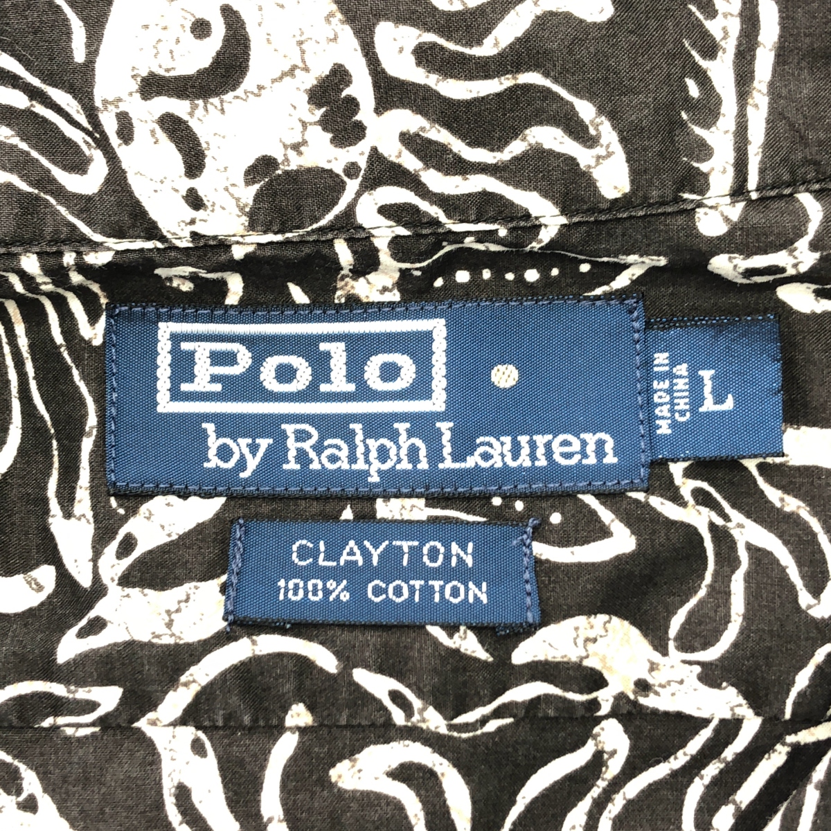 その他 ヴィンテージ CLAYTON コットン ドラゴン柄 オープンカラー 半袖シャツ