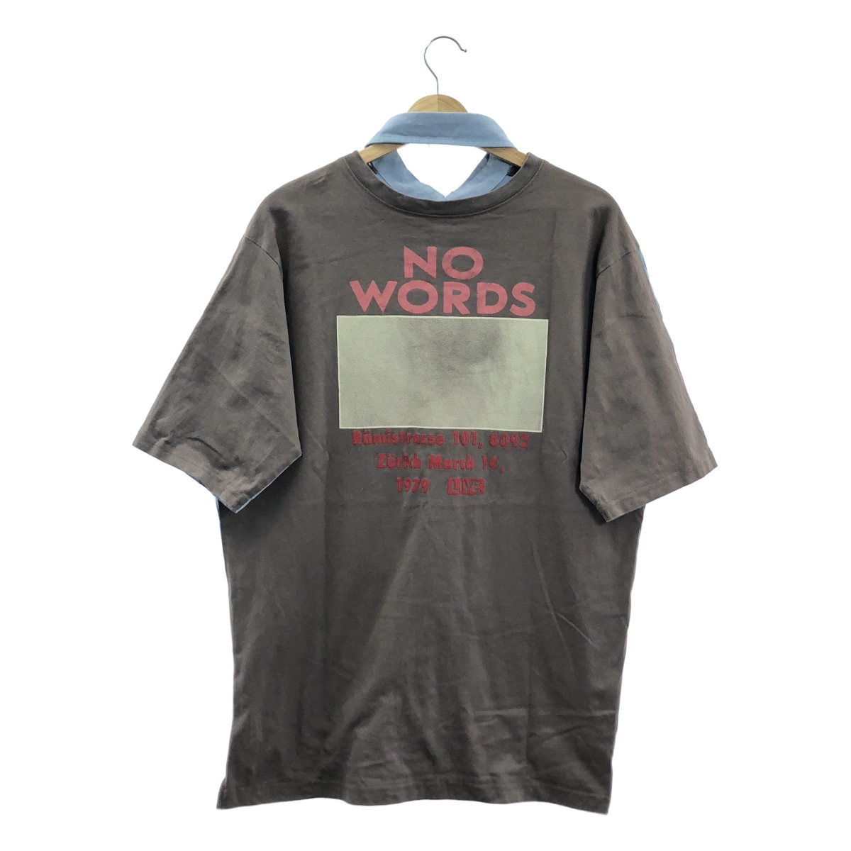 kudos / クードス BACK BAND SHIRT コットン ロゴプリント シャツ