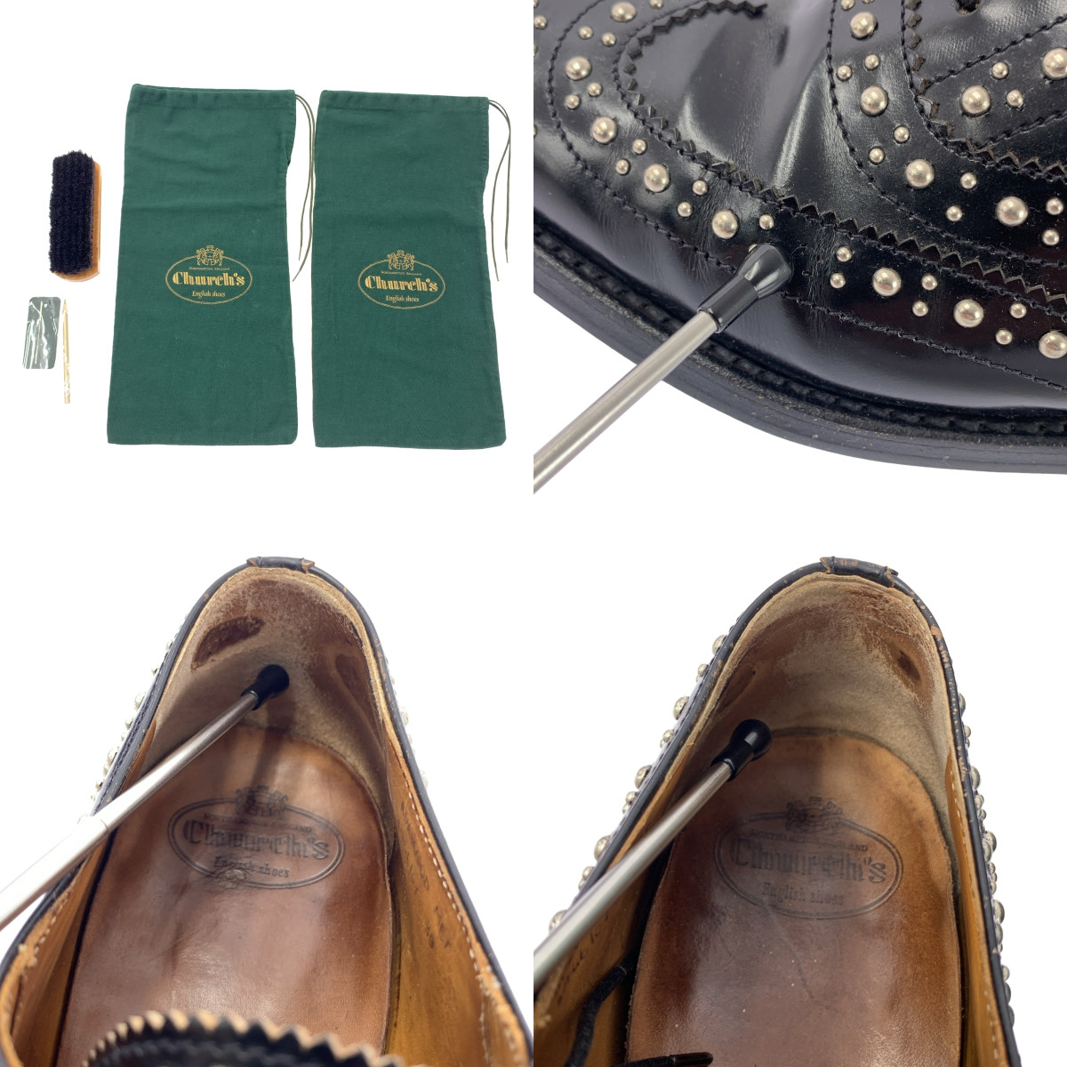 Church's / チャーチ BURWOOD MET スタッズ ウイングメダリオンチップ レザー シューズ