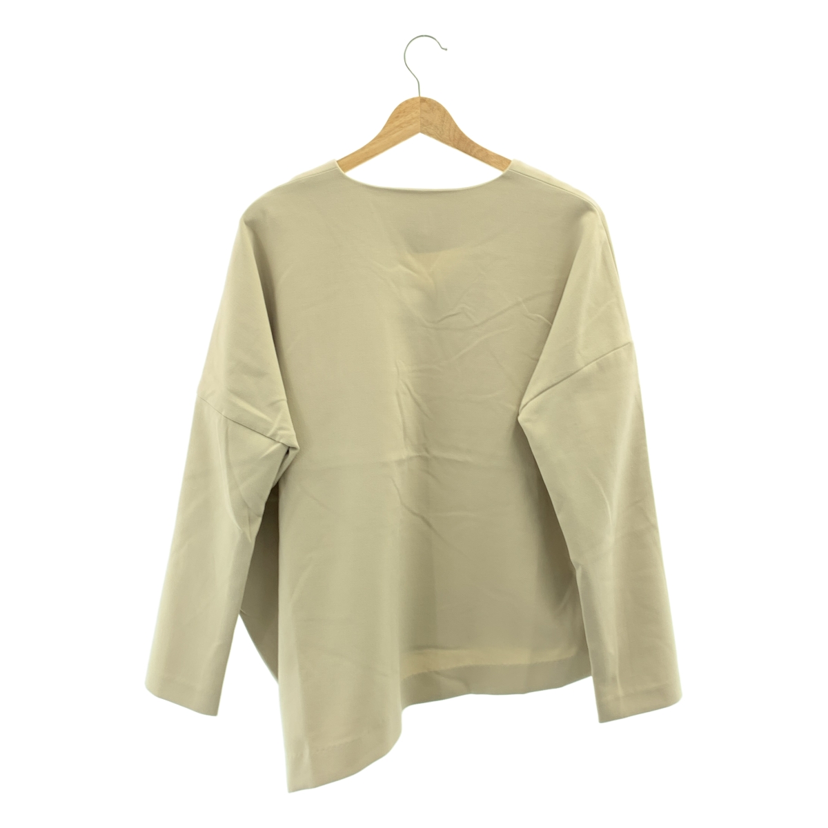 ENFOLD / エンフォルド ダブルクロス Vネック アシンメトリー プルオーバートップス