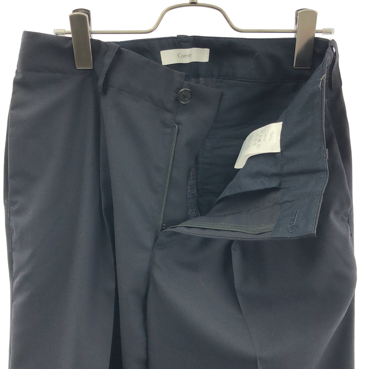 その他 ウール センタープレス タック スラックス パンツ