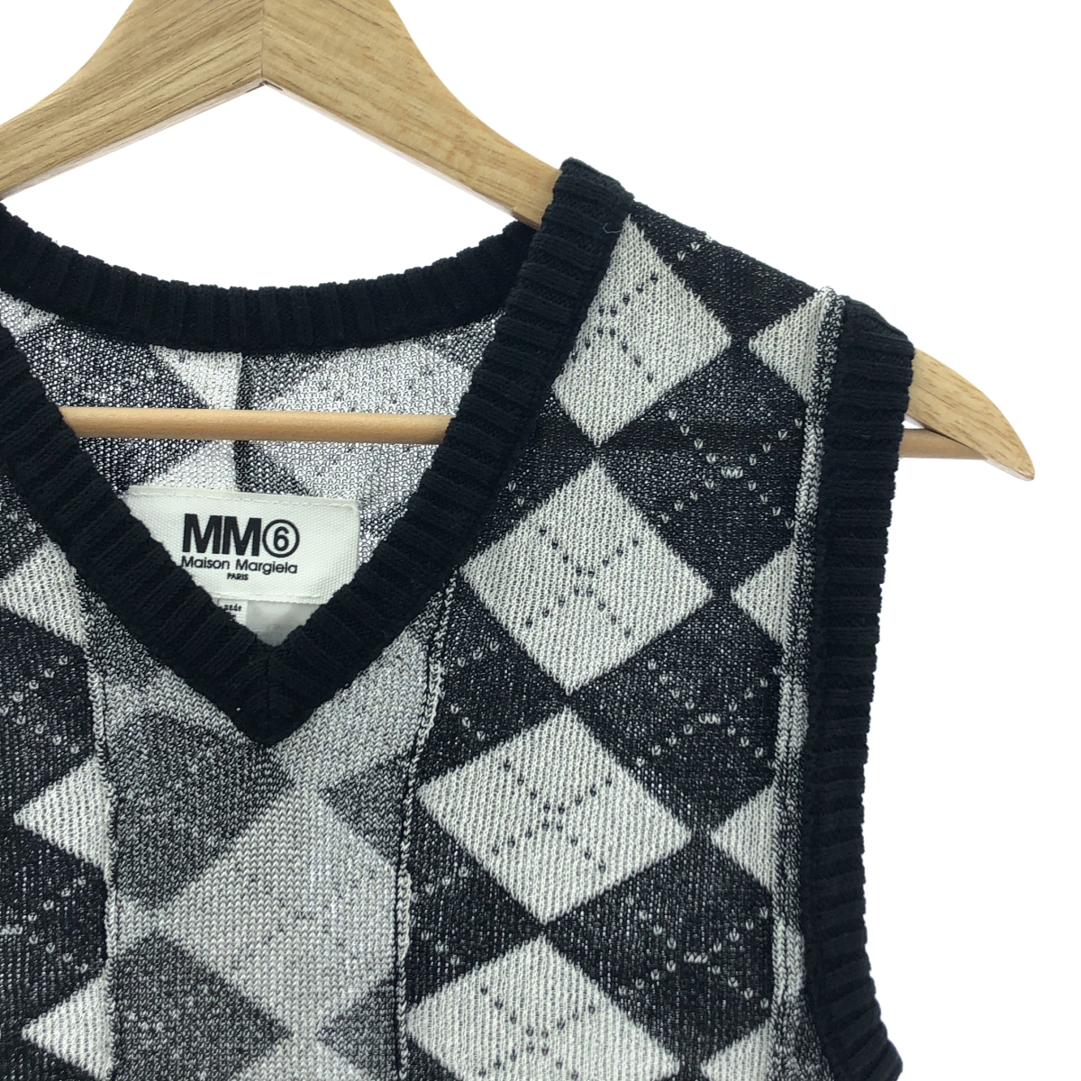 MM6 Maison Margiela / エムエムシックスメゾンマルジェラ Namacheko no sleeve slash marble vest レーヨン コットン混 マーブル ニットベスト