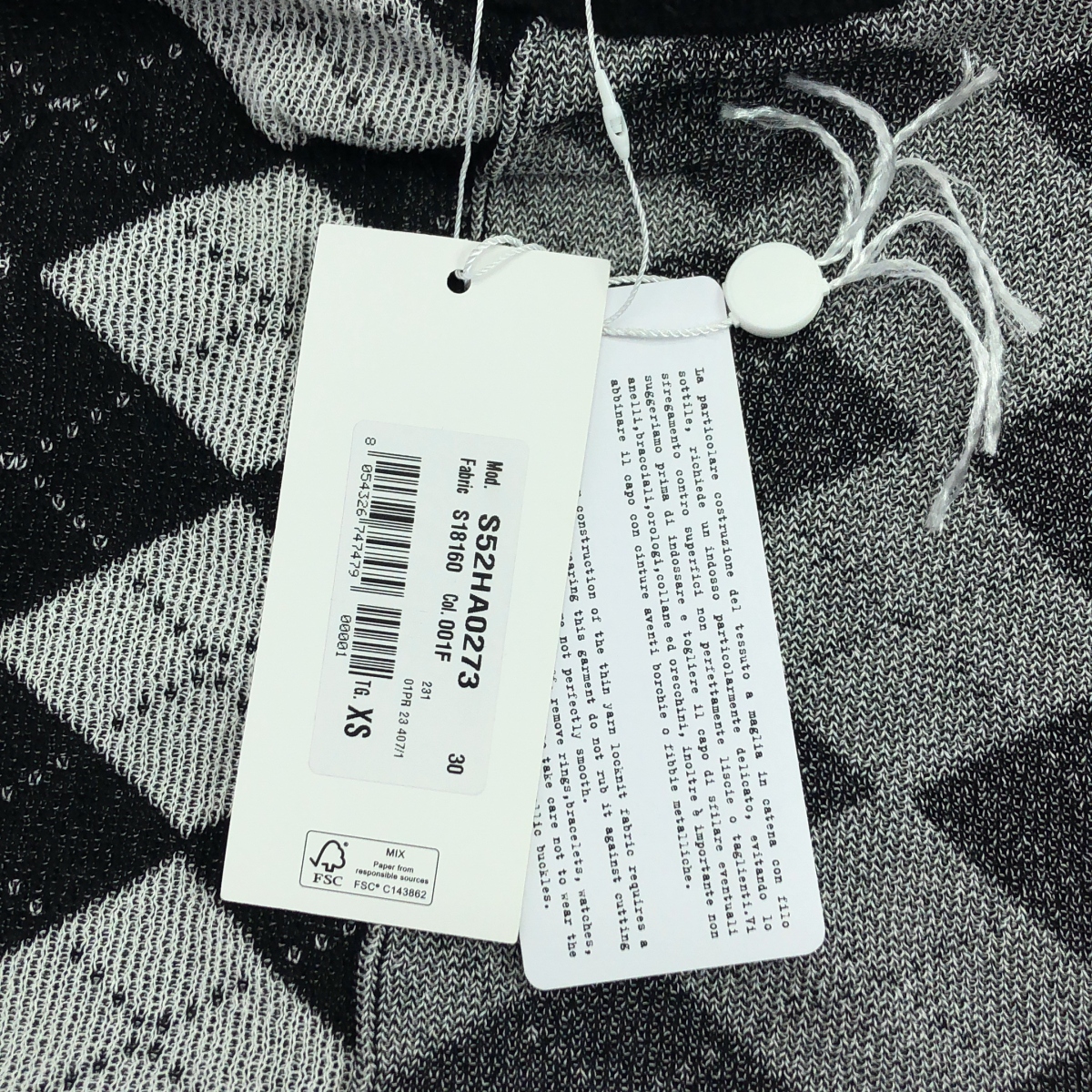 MM6 Maison Margiela / エムエムシックスメゾンマルジェラ Namacheko no sleeve slash marble vest レーヨン コットン混 マーブル ニットベスト