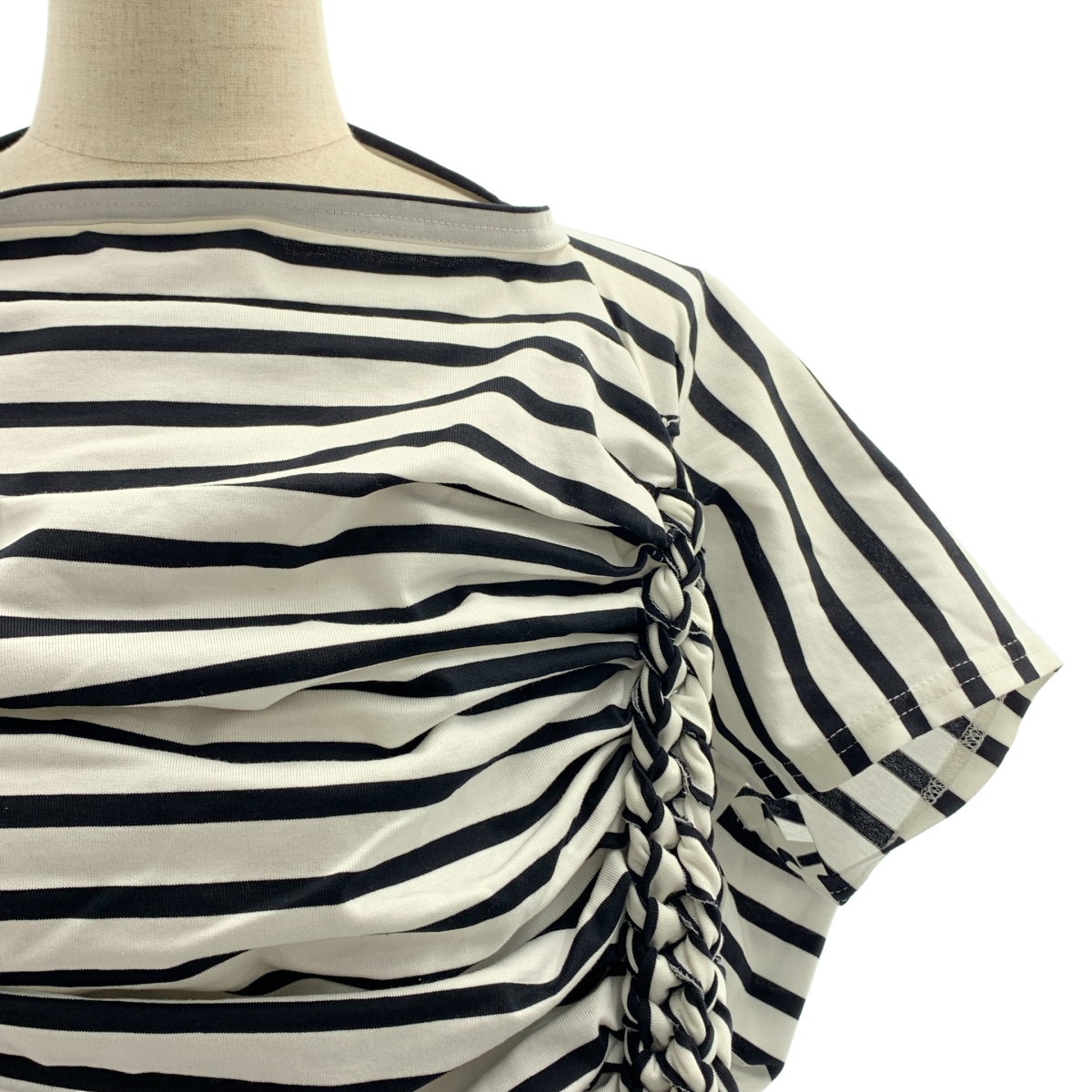 JUNYA WATANABE COMME des GARCONS / ジュンヤワタナベ ボーダー 変形 編み込み オーバーシルエット ブラウス トップス